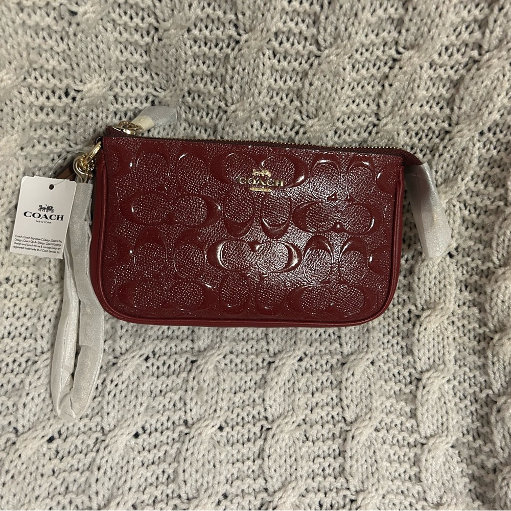 Coach Red Leather Wristlet
